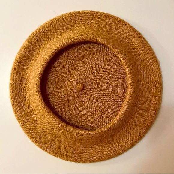 French Style Beret, with Classic Tail at Center Top. Knit Felted Wool Fe… - Picture 6 of 7